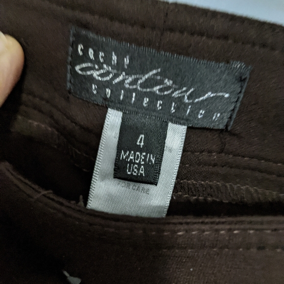 Caché Contour Brown Seamed Stirrup Skinny Pants 4 - Picture 3 of 9